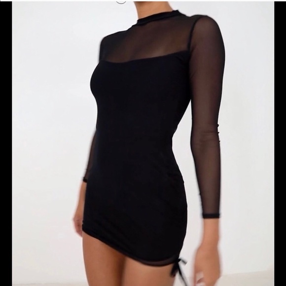 ❌SOLD❌ PLT black long sleeve mesh dress - Picture 3 of 3